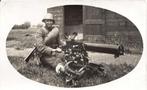 Oude Militaire Fotokaart Militair met zwaar geschut 1932, Verzamelen, Verzenden, 1920 tot 1940, Ongelopen, Overige thema's
