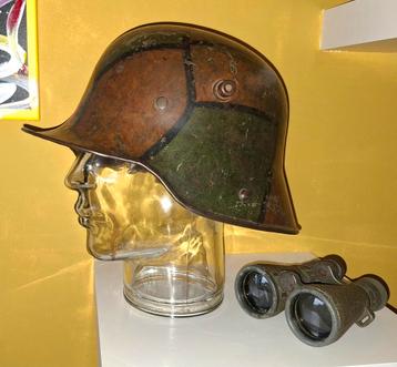 Duitse wo1 M17 ET64 camo helm. beschikbaar voor biedingen