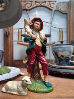nostalgische kerstgroep herder met schaapje van papier-mache, Diversen, Kerst, Ophalen of Verzenden