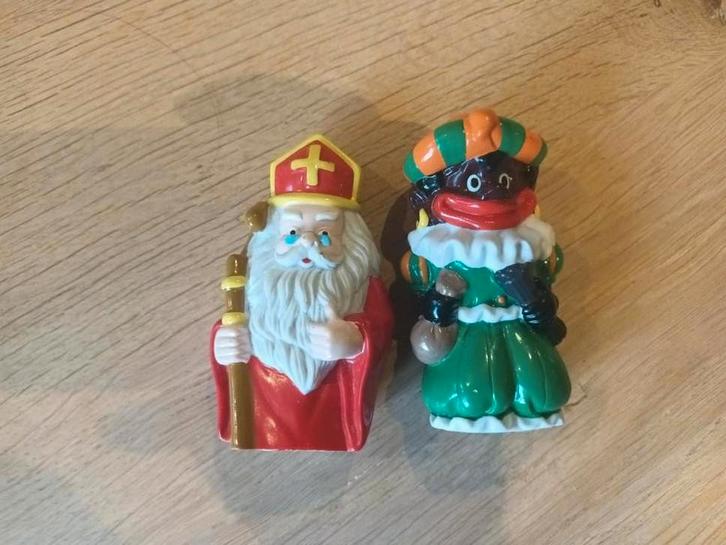 Sint en zwartepiet Poppetjes - Vintage Decoratie, Diversen, Sinterklaas, Ophalen of Verzenden