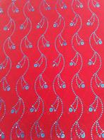 Sari stof/lapje rood met blauwe pailetten oa v kerstkleed, Kleding | Dames, Ophalen of Verzenden, Nieuw, Rood, Overige typen