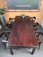 Sfeervolle tafel + stoelen (8 sets), Ophalen, Xx, Teakhout, 200 cm of meer