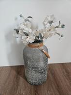 Vaas met kunstbloem, Huis en Inrichting, Woonaccessoires | Vazen, Ophalen, Blauw, Minder dan 50 cm, Glas