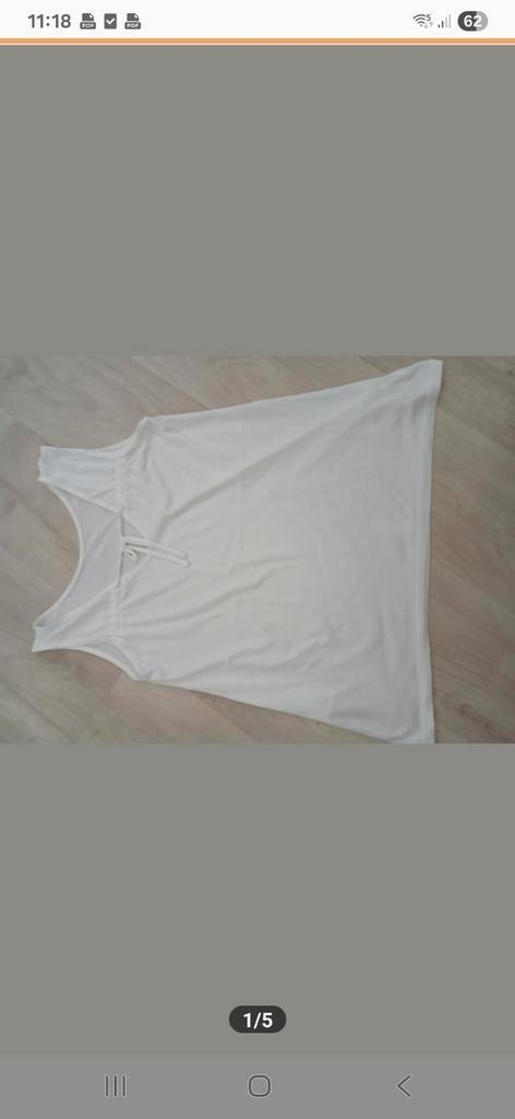 s.Oliver top met aparte achterkant, maat 42, Kleding | Dames, Tops, Zo goed als nieuw, Maat 42/44 (L), Wit, Zonder mouw, Ophalen of Verzenden