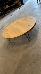 OPRUIMINGS WEEKEND Salontafel rond eiken, Ophalen, 100 tot 150 cm, Rond, Zo goed als nieuw