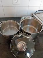 Twee pannen LE CHEF kitchenware 20cmbreeden18cmdiepen 18cm b, Ophalen of Verzenden, Gebruikt, Overige materialen, Pannenset