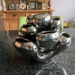 Vaas, aluminium, verchroomd, koraal, tulp, vintage, Huis en Inrichting, Woonaccessoires | Vazen, Ophalen