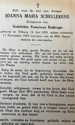 Joanna Maria Schellekens Tilburg 1895, Verzamelen, Ophalen of Verzenden