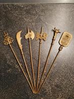 Kungfu wapenset 6 stuks miniatuur china brons 1950 oud, Antiek en Kunst, Antiek | Koper en Brons, Ophalen