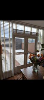 Houten jaloezieën als nieuw, Huis en Inrichting, Stoffering | Gordijnen en Lamellen, Ophalen, Minder dan 50 cm, 200 cm of meer