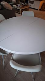 Witte ronde eettafel(barok style)met 5 stoelen, Ophalen, Gebruikt