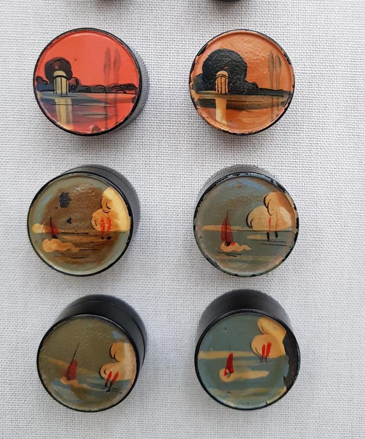 zeldzaam artdeco Aziade Paris 1925 mini pot parfum bakeliet, Antiek en Kunst, Curiosa en Brocante, Verzenden