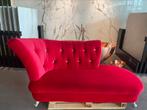 chaise longue rood Fluweel, Bretz, toneel, decorstuk,, Ophalen, Tweepersoons, 75 tot 100 cm, Zo goed als nieuw