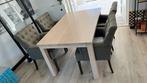 Uitschuifbare eiken tafel, Huis en Inrichting, Ophalen of Verzenden, Zo goed als nieuw