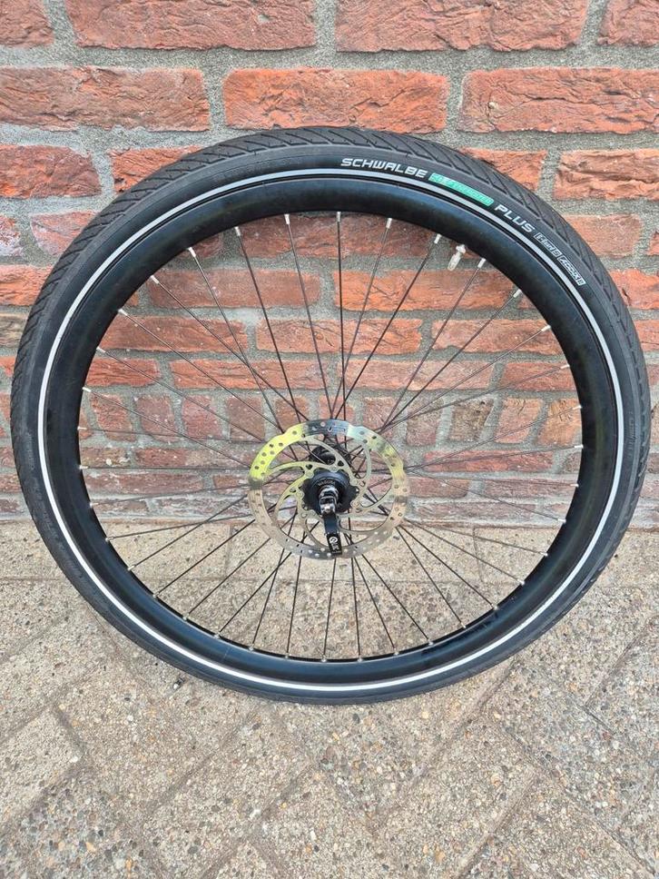 Gazelle Voorwiel met Magura schijfrem, Schwalbe + uitvalnaaf, Fietsen en Brommers, Fietsonderdelen, Gebruikt, Algemeen, Wiel, Ophalen of Verzenden
