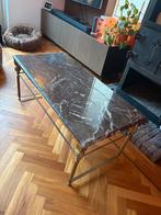 Antieke Marmeren Salontafel met Messing, Huis en Inrichting, Tafels | Salontafels, Ophalen, Minder dan 50 cm, Gebruikt, 100 tot 150 cm