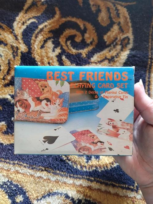 2 sets kaarten in blik, nieuw, Hobby en Vrije tijd, Gezelschapsspellen | Kaartspellen, Nieuw, Ophalen of Verzenden
