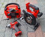 Ferm accu compressor, accu cirkelzaag en Ratelboormachine, Ophalen, Zo goed als nieuw
