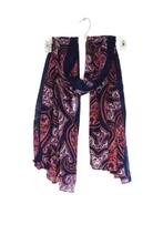 Sjaaltje Donkerblauw met Motief (4207), Kleding | Dames, Mutsen, Sjaals en Handschoenen, Ophalen of Verzenden, Zo goed als nieuw