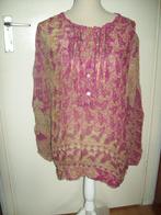 Romantische groen roze chiffon paillet blouse van Didi mt XL, Kleding | Dames, Blouses en Tunieken, Verzenden, Maat 46/48 (XL) of groter