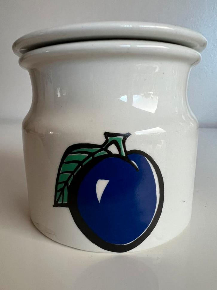 Vintage Arabia Tutti Frutti Marmeladepot~Plum Ulla Procopé, Antiek en Kunst, Antiek | Servies los, Ophalen of Verzenden