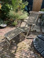 Teakhouten verstelbare deckchair Populair Teak, Ophalen, Gebruikt, Teakhout, Verstelbaar