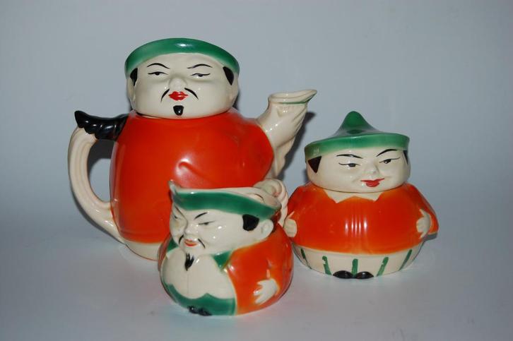 Schafer and Vater figurines:  Chinese Non la man theesetje, Antiek en Kunst, Antiek | Keramiek en Aardewerk, Ophalen of Verzenden