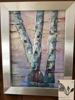 Schilderij Berkenbomen op stukjes bast Berk XI Polderhaas, Antiek en Kunst, Verzenden