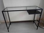 sidetable zwart metaal met glasplaat, Huis en Inrichting, Tafels | Sidetables, Ophalen, 100 tot 150 cm, Zo goed als nieuw, Metaal