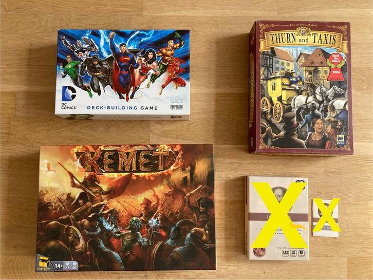 Bordspellen: oa Alhambra, Downforce, Akropolis, Arnak, Hobby en Vrije tijd, Gezelschapsspellen | Bordspellen, Zo goed als nieuw