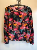 Zilch Blouse lange mouw - Maat XL - Kleurrijke bloemeprint, Zwart, Maat 46/48 (XL) of groter, Ophalen of Verzenden, Zo goed als nieuw