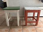 Bijzettafel set van sloophout, Minder dan 55 cm, Vierkant, Zo goed als nieuw, Hout