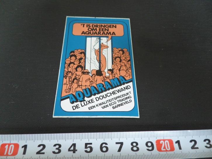 sticker strip naakt douchewand aquarama eco trading barnevel, Verzamelen, Stickers, Zo goed als nieuw, Bedrijf of Vereniging, Ophalen