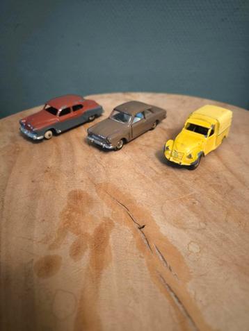 Dinky Toys citroen 2 cv Ford en Studebaker