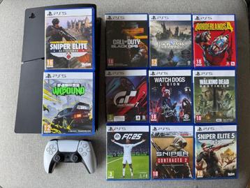 PlayStation 5 slim disc + 11 PS5 games + controller beschikbaar voor biedingen