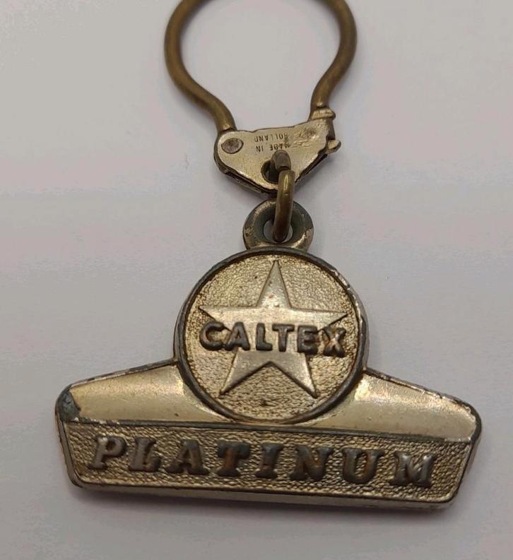 Oude vintage sleutelhanger Caltex Platinum, Verzamelen, Sleutelhangers, Zo goed als nieuw, Ophalen of Verzenden