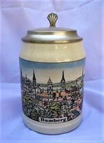 Bierkruik bierpul met tinnen deksel - Bamberg (7338-1), Antiek en Kunst, Ophalen