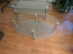 Glazen salon tafel en TV meubel, Huis en Inrichting, Tafels | Salontafels, Ophalen, Gebruikt, 100 tot 150 cm, 50 tot 100 cm