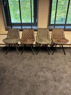 4 eetkamer stoelen bruin geschuurd leer, Ophalen, Gebruikt, Bruin, Leer