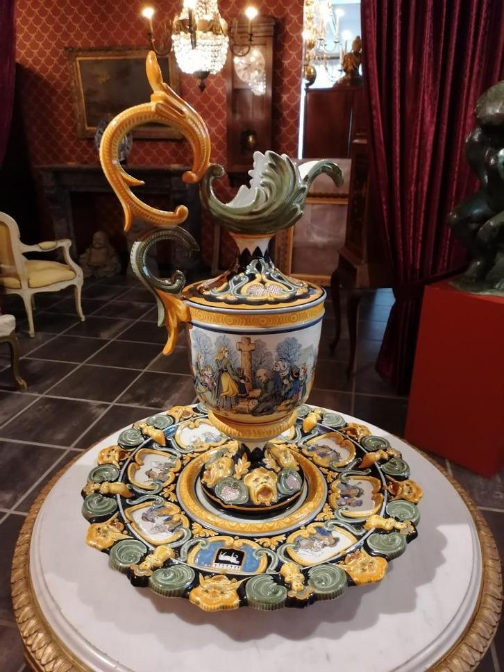 Porquir Beau Quimper schotel en kan, Antiek en Kunst, Antiek | Keramiek en Aardewerk, Ophalen of Verzenden