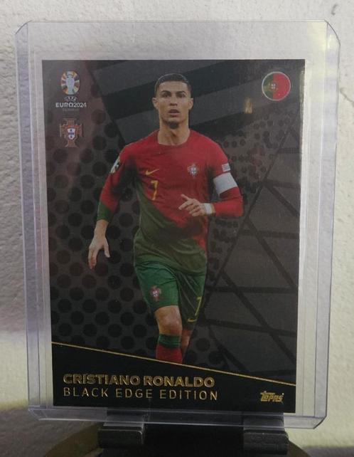 Cristiano Ronaldo - Black Edge Edition #BE7 - UEFA Euro 2024, Hobby en Vrije tijd, Stickers en Plaatjes, Nieuw, Plaatje, Ophalen of Verzenden