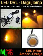 LED Motor Strobe Flitser - 2x 3W Zilver RF AB – Oranje, Motoren, Ophalen of Verzenden