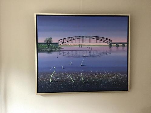 Oude en nieuwe brug bij Zwolle (Willem de Vries), Antiek en Kunst, Kunst | Schilderijen | Modern, Ophalen