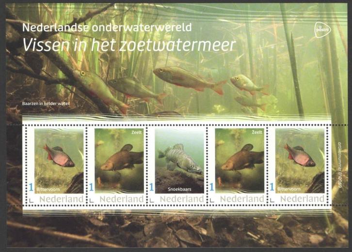 Nederlandse Onderwaterwereld: Vissen in het zoetwatermeer, Postzegels en Munten, Postzegels | Nederland, Postfris, Na 1940, Ophalen of Verzenden