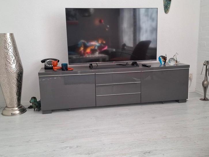 Ikea Besta Burs TV Meubel - Grijs Hoogglans, Huis en Inrichting, Kasten | Televisiemeubels, Zo goed als nieuw, Minder dan 100 cm