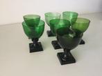 Wijnglas donkergroen antiek Gorm de oude (Gorm den gamle) 7x, Ophalen of Verzenden
