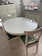 IKEA Tafel + 6 Stoelen & Kussens, Huis en Inrichting, Tafels | Eettafels, Ophalen, Kunststof, 100 tot 150 cm, Rond
