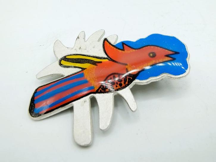 Zilveren broche, Corneille, 2002, Sieraden, Tassen en Uiterlijk, Broches, Gebruikt, Zilver, Zilver, 4 tot 7 cm, Verzenden