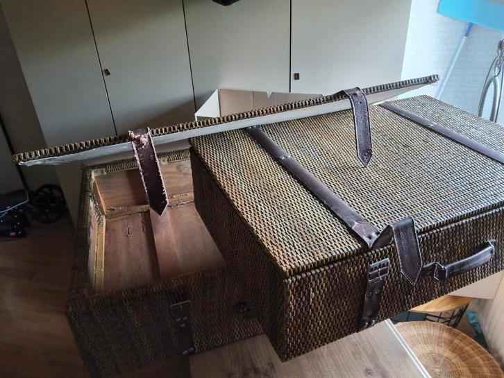Vintage Rotan Koffer, Huis en Inrichting, Woonaccessoires | Kisten, Gebruikt, 50 tot 75 cm, 50 tot 75 cm, 50 tot 100 cm, Overige materialen