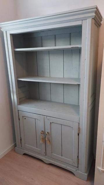 Brocante landelijke vintage buffetkast blauw / turkoois beschikbaar voor biedingen